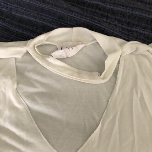 Sadie & save white choker tee shirt top blouse s - Picture 4 of 6